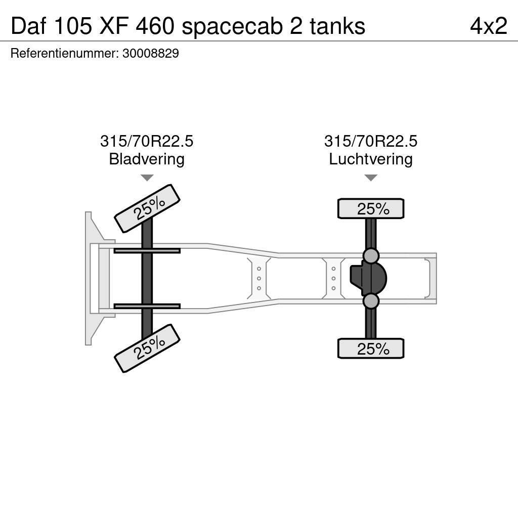 DAF 105 XF 460 spacecab 2 tanks Tegljači