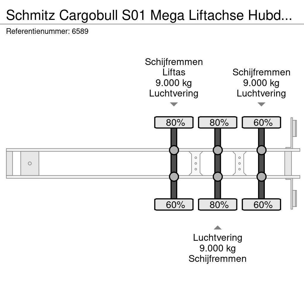 Schmitz Cargobull S01 Mega Liftachse Hubdach/Hefdak Top condition Poluprikolice sa ciradom