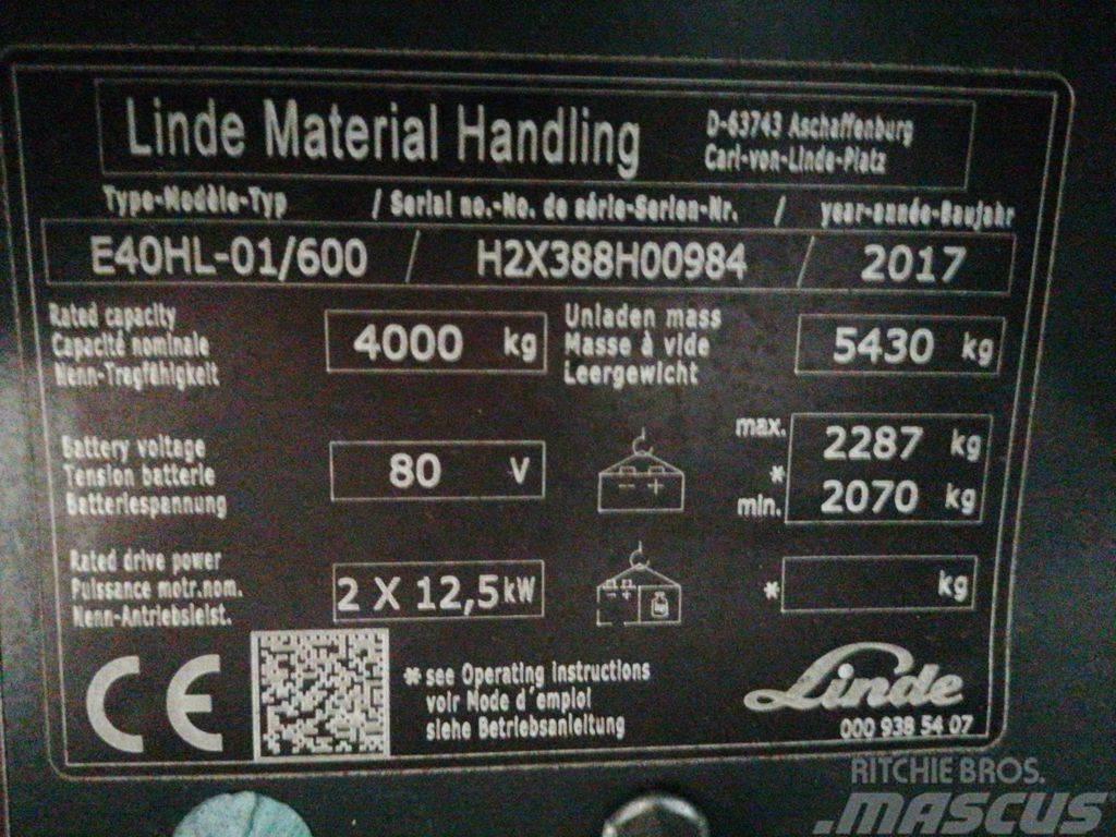 Linde E40HL-01/600 Električni viljuškari