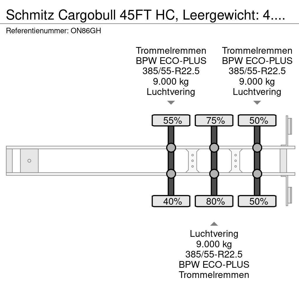 Schmitz Cargobull 45FT HC, Leergewicht: 4.240kg, BPW+Trommel, NL-Cha Kontejnerske poluprikolice