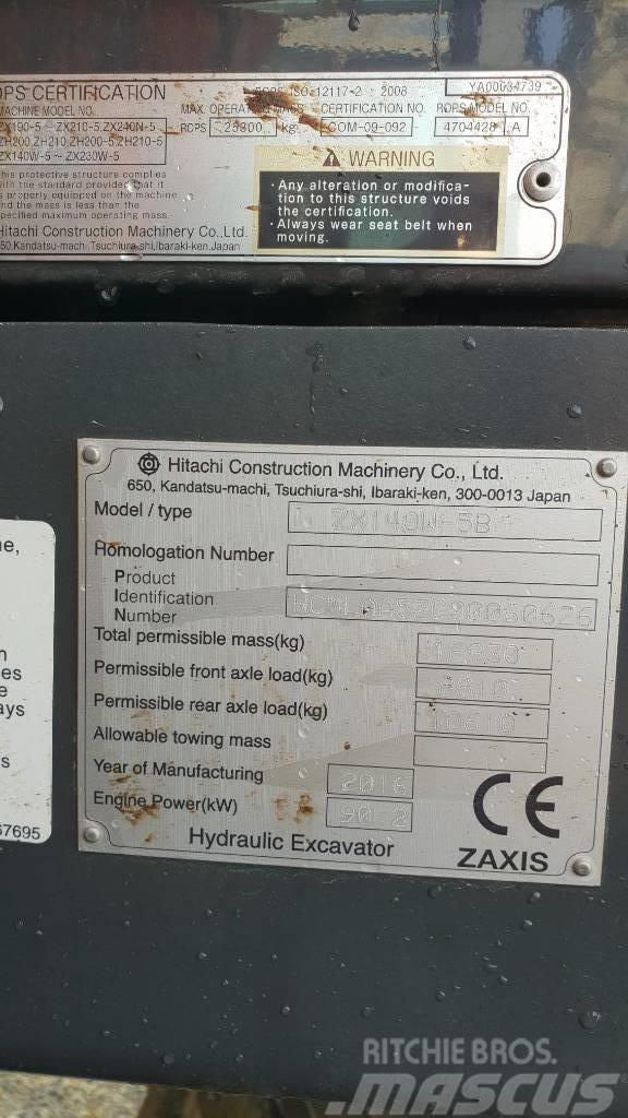 Hitachi ZX140W Bageri točkaši