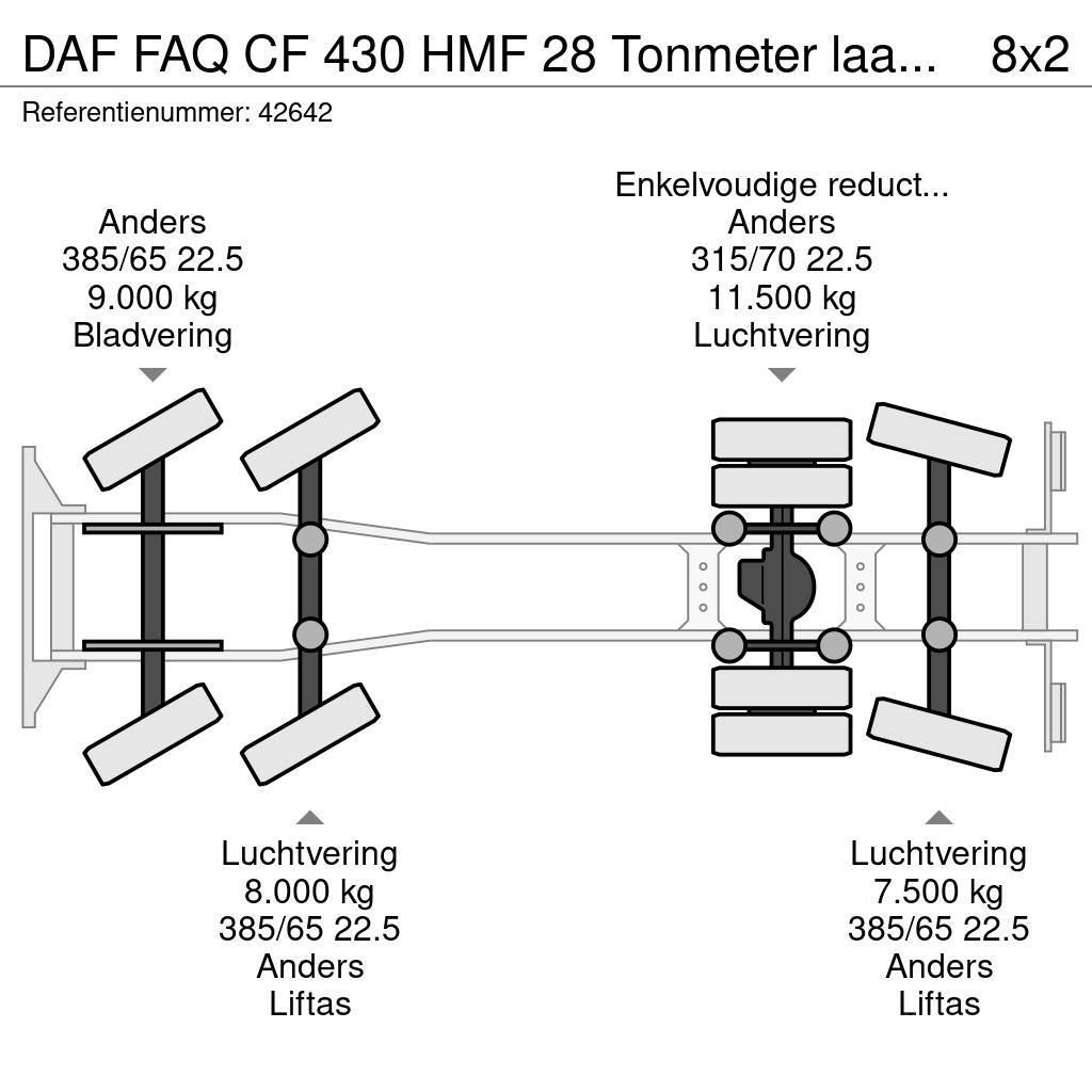 DAF FAQ CF 430 HMF 28 Tonmeter laadkraan Rol kiper kamioni sa kukom za podizanje tereta