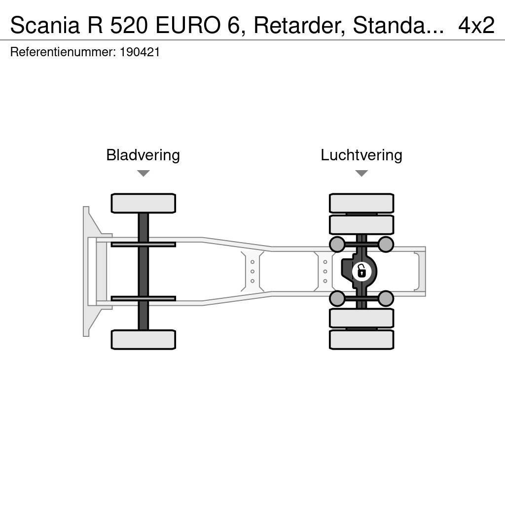 Scania R 520 EURO 6, Retarder, Standairco Tegljači