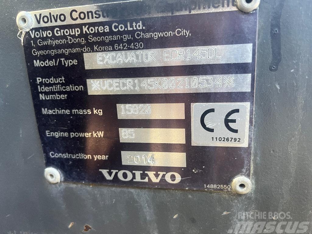 Volvo ECR 145 D / Engcon, Kauha, Rasvari, Uudet ketjut Bageri guseničari