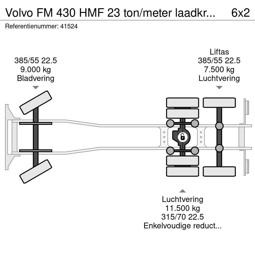 Volvo FM 430 HMF 23 ton/meter laadkraan + Welvaarts Weig Rol kiper kamioni sa kukom za podizanje tereta