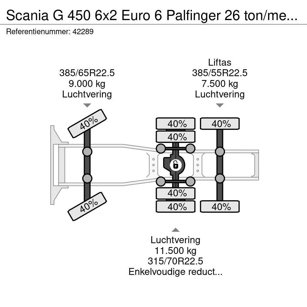 Scania G 450 6x2 Euro 6 Palfinger 26 ton/meter laadkraan Tegljači