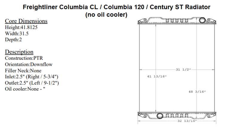 Freightliner Columbia Radijatori