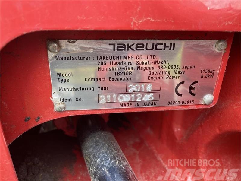 Takeuchi TB210R RF tilt fæste S30-150 og 3 skovle Mini excavators < 7t (Mini diggers)