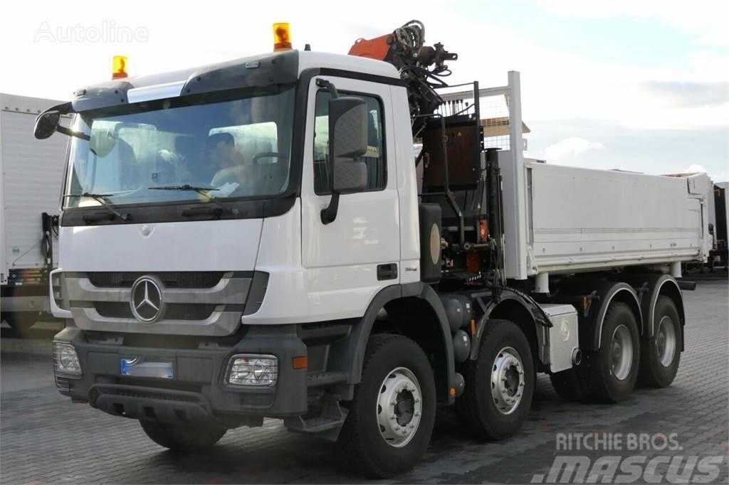 Mercedes-Benz Actros 3244 2 way tipper + crane ATLAS 116.3 8x4 Kiperi kamioni