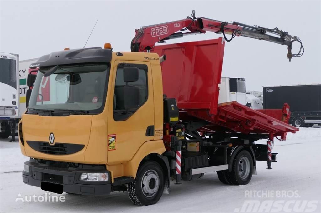 Renault MIDLUM 190 DXI	Tipper + crane FASSI F80 Tipper trucks