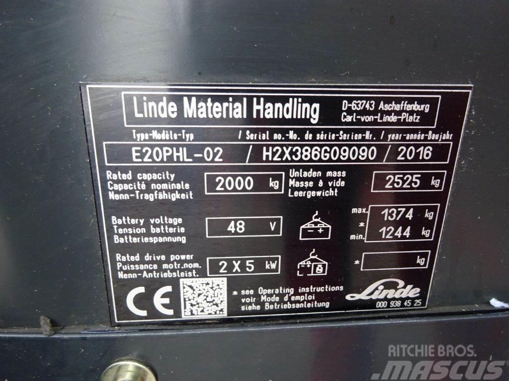 Linde E20PHL-02-386 EVO Električni viljuškari