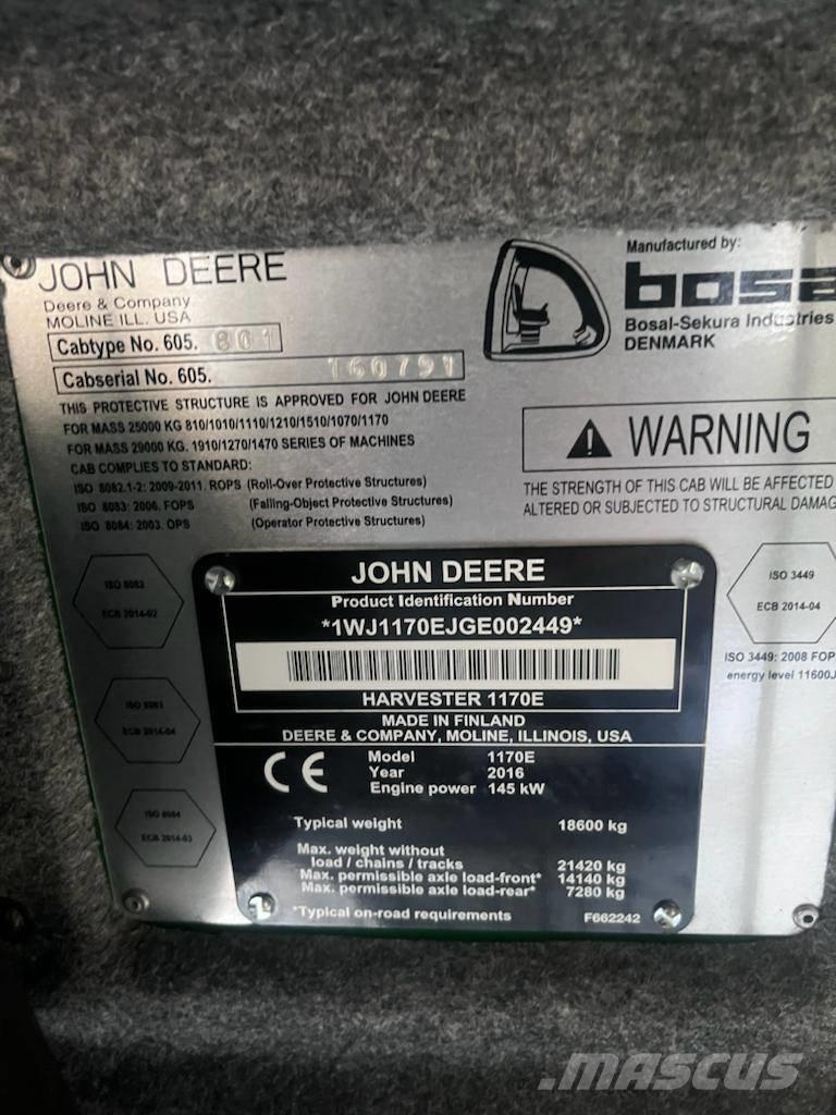 John Deere 1170 E IT 4 Harversteri