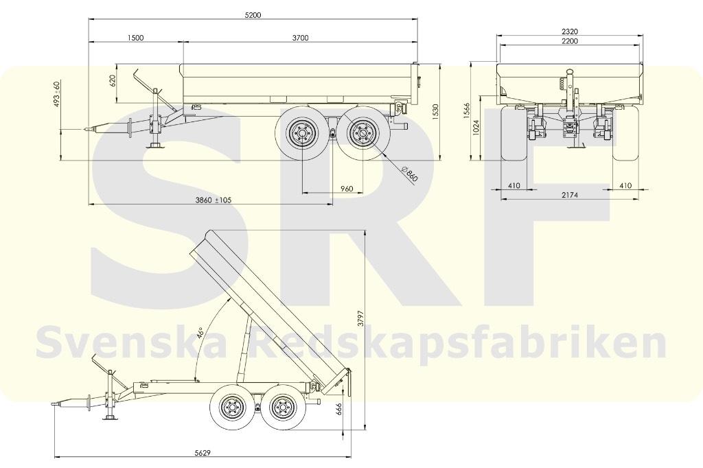 SRF SÄNKT PRIS! - DUMPERVAGN 9 TON Ostale komponente za građevinarstvo