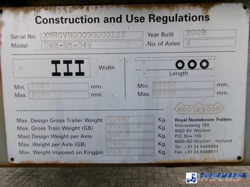 Nooteboom 4-axle semi-lowbed trailer OVB-65-04V ext. 43 m Poluprikolice labudice
