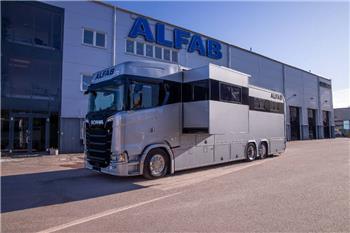 Scania V8 Hästlastbil med uppskjut och utskjut ALFAB Limi