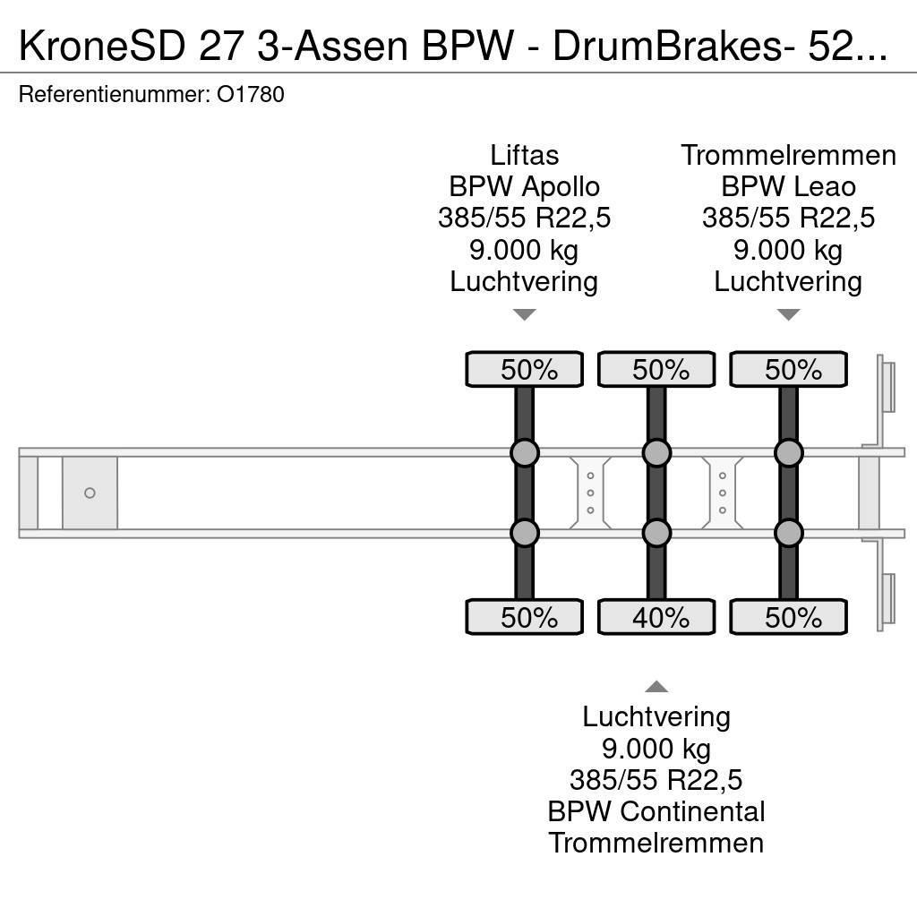 Krone SD 27 3-Assen BPW - DrumBrakes- 5280kg - ALL Sorts Kontejnerske poluprikolice