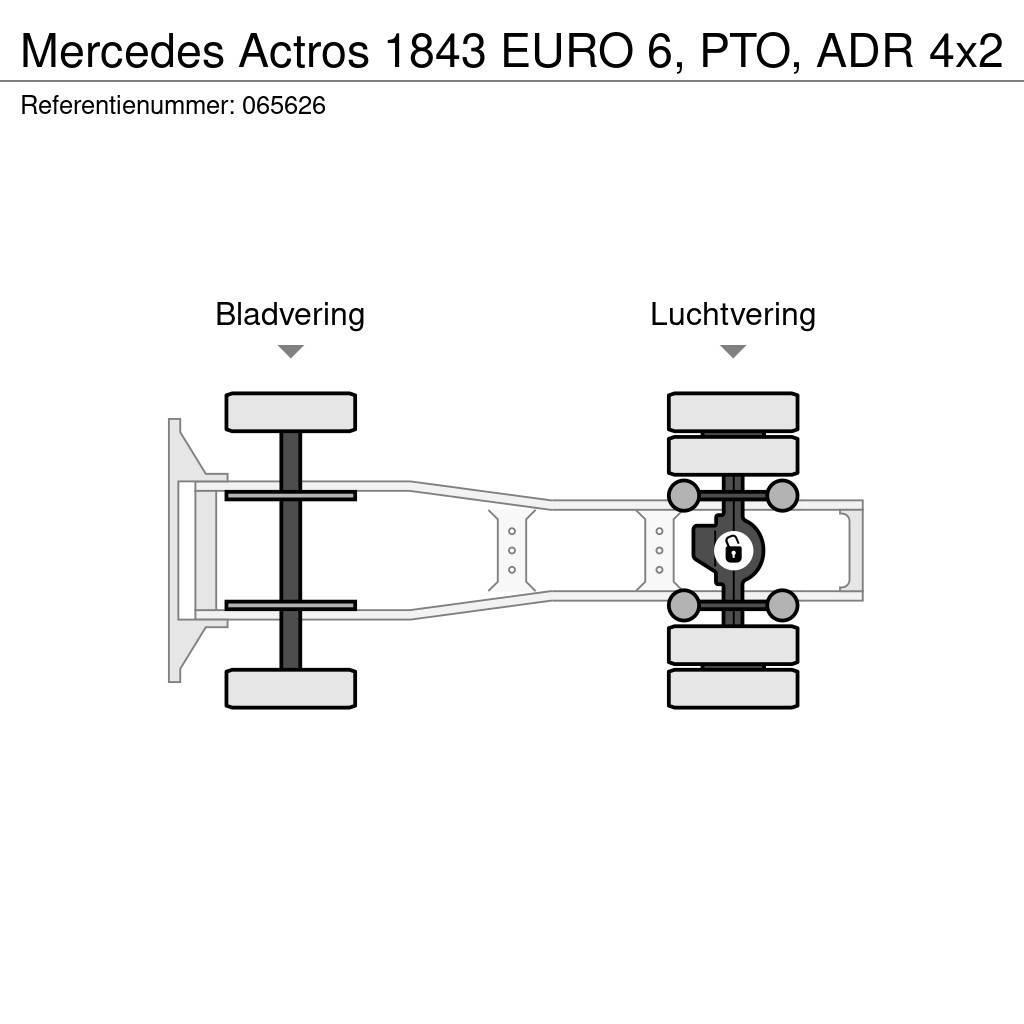 Mercedes-Benz Actros 1843 EURO 6, PTO, ADR Tegljači