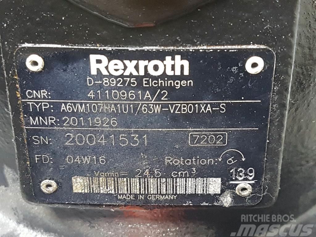 Ahlmann AS50-4110961A-Rexroth A6VM107HA1U1/63W-Drive motor Hidraulika