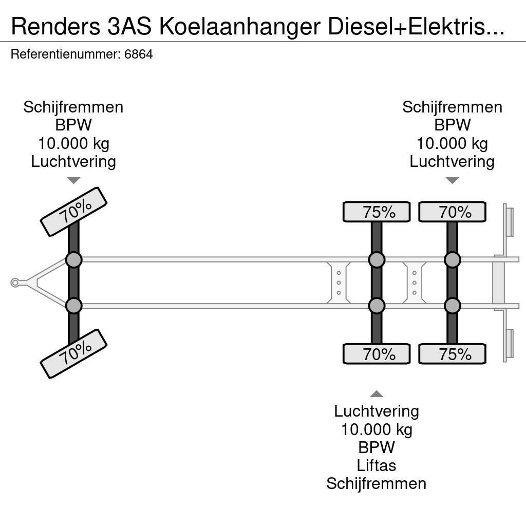 Renders 3AS Koelaanhanger Diesel+Elektrisch 10T assen Prikolice za hladnjače