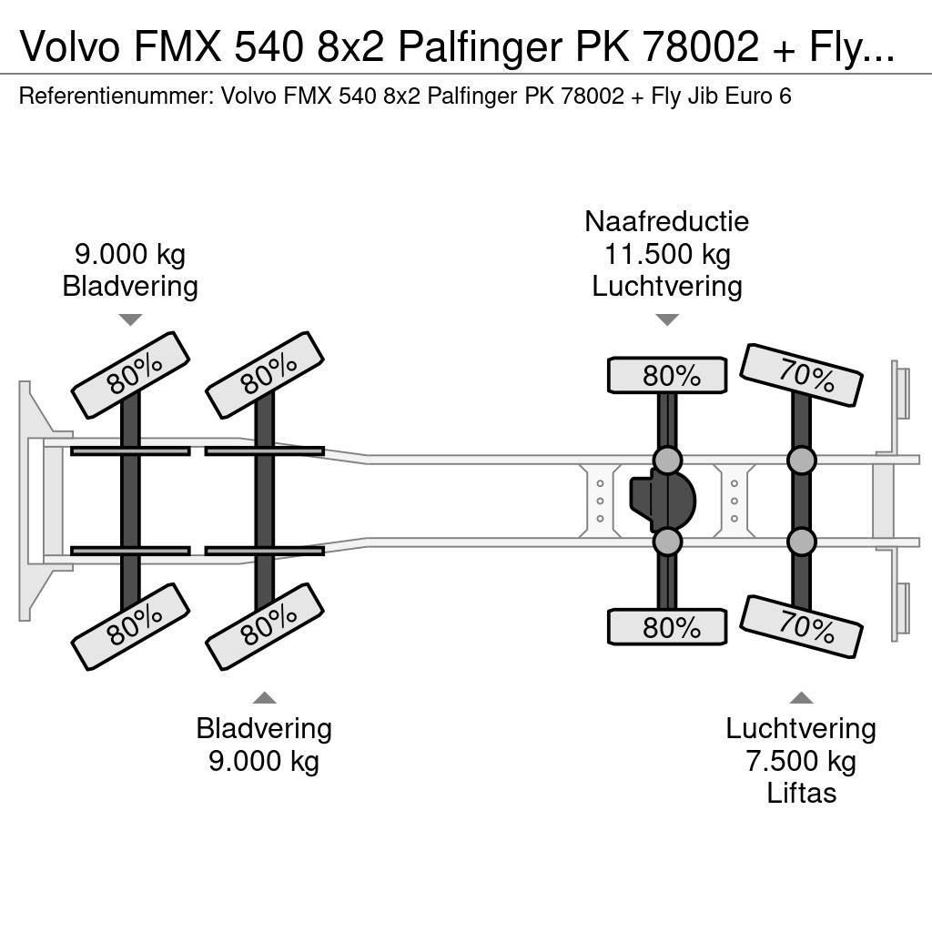 Volvo FMX 540 8x2 Palfinger PK 78002 + Fly Jib Euro 6 Polovne dizalice za sve terene