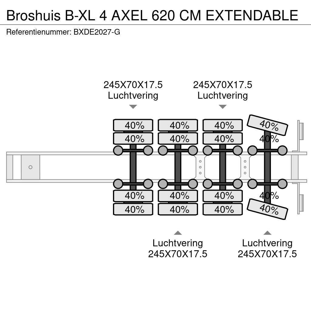Broshuis B-XL 4 AXEL 620 CM EXTENDABLE Poluprikolice labudice