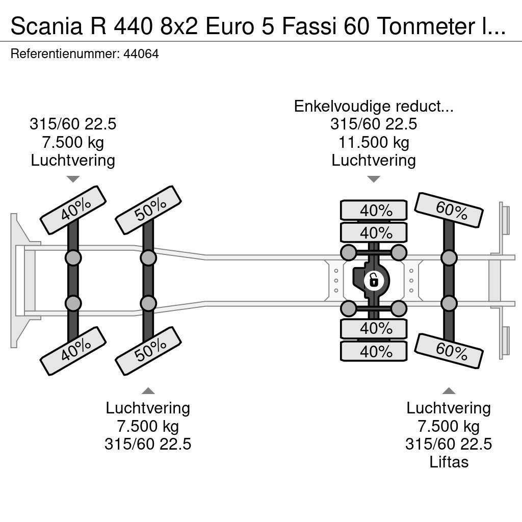 Scania R 440 8x2 Euro 5 Fassi 60 Tonmeter laadkraan Polovne dizalice za sve terene
