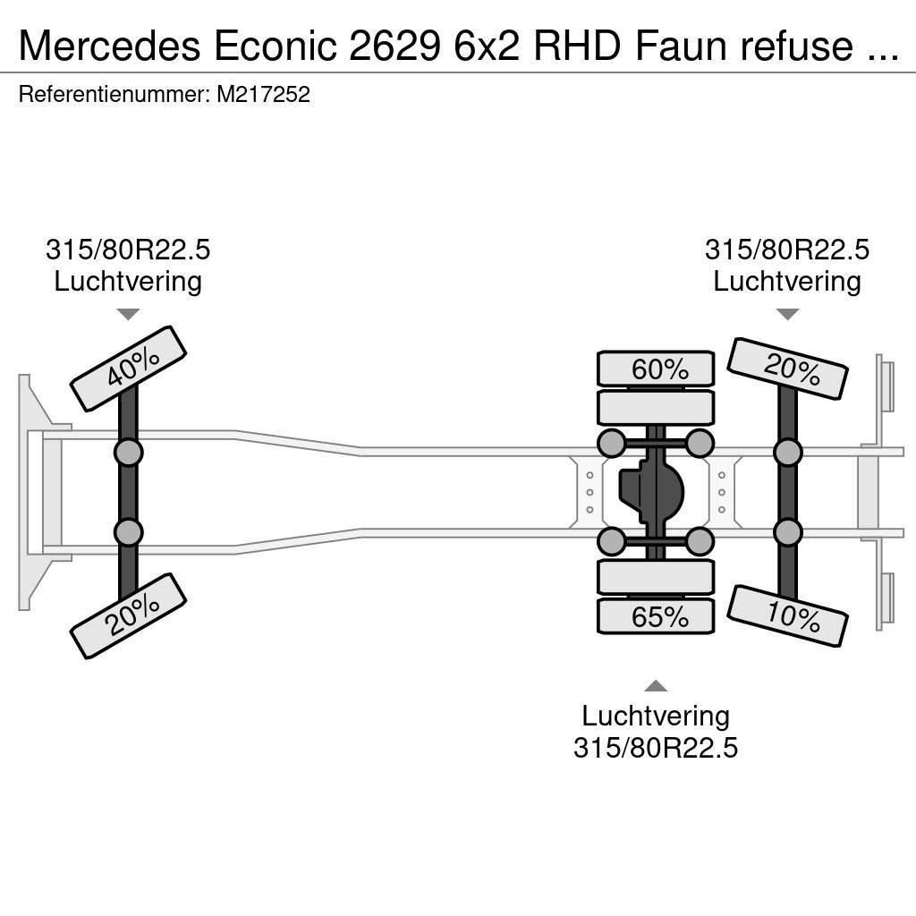 Mercedes-Benz Econic 2629 6x2 RHD Faun refuse truck Kamioni za otpad
