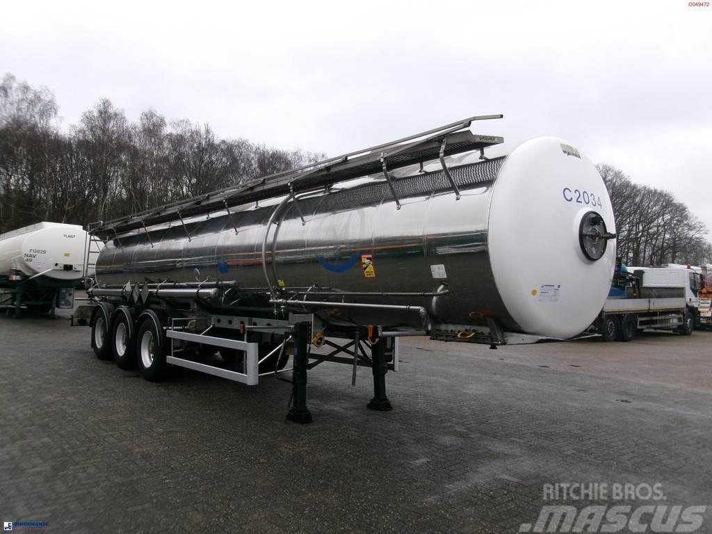 Magyar Chemical tank inox 22.5 m3 / 1 comp ADR 29-05-2024 Poluprikolice cisterne