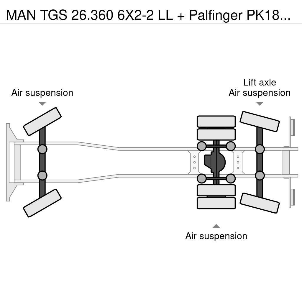 MAN TGS 26.360 6X2-2 LL + Palfinger PK18001 LA Kamioni sa otvorenim sandukom