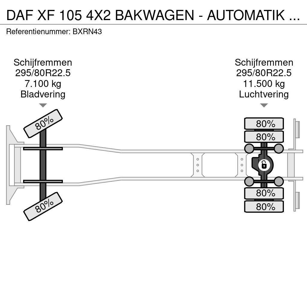 DAF XF 105 4X2 BAKWAGEN - AUTOMATIK - LESAUTO - LOW MI Sanduk kamioni