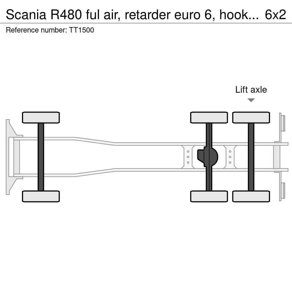 Scania R480 ful air, retarder euro 6, hooklift Rol kiper kamioni sa kukom za podizanje tereta