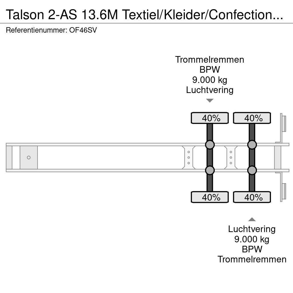 Talson 2-AS 13.6M Textiel/Kleider/Confection ABS APK/TUV Sanduk poluprikolice