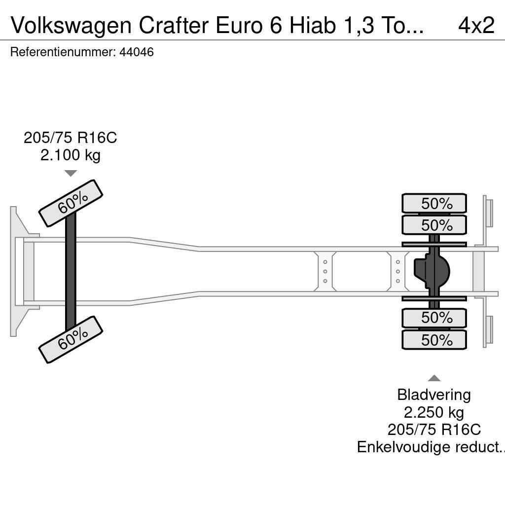 Volkswagen Crafter Euro 6 Hiab 1,3 Tonmeter laadkraan Kipper Kiperi kamioni