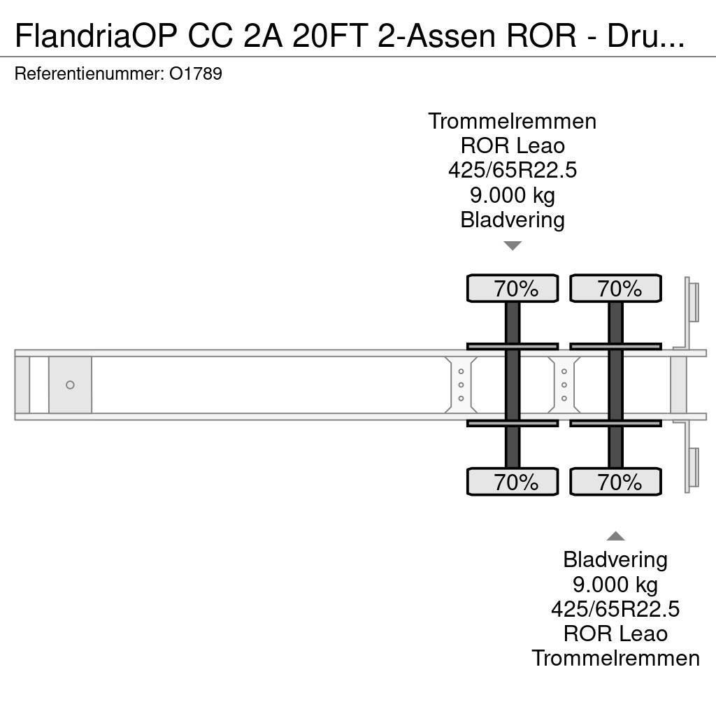  Flandria OP CC 2A 20FT 2-Assen ROR - DrumBrakes - Kontejnerske poluprikolice