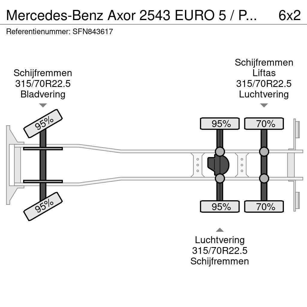 Mercedes-Benz Axor 2543 EURO 5 / PTO / AIRCO / EPS 3 PEDALEN / L Rol kiper kamioni sa kukom za podizanje tereta