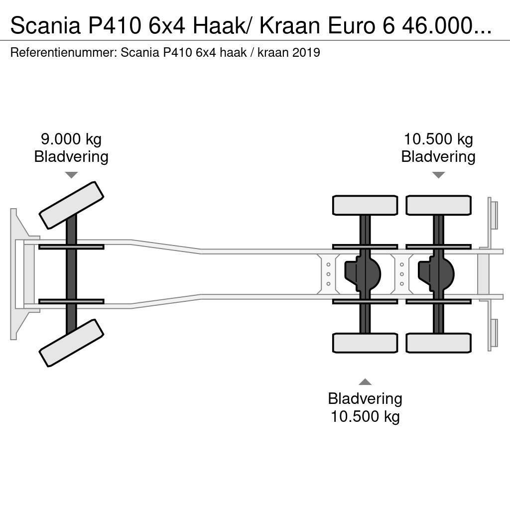 Scania P410 6x4 Haak/ Kraan Euro 6 46.000km ! Retarder Rol kiper kamioni sa kukom za podizanje tereta
