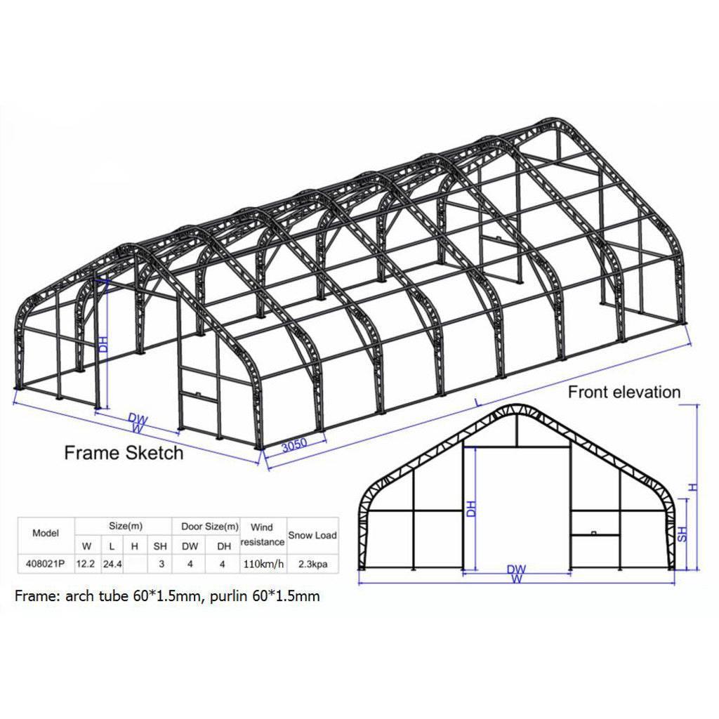  12 x 18 duplavas PVC raktár sátor Ostalo za građevinarstvo