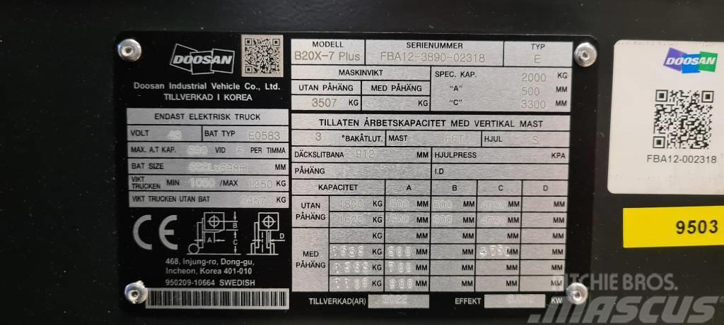 Doosan Elmotvikt 2 ton 4750mm - HYRA/KÖP Električni viljuškari