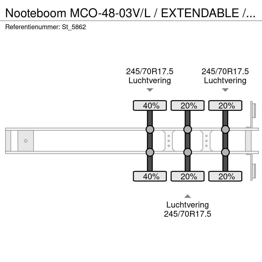 Nooteboom MCO-48-03V/L / EXTENDABLE / 3X STEERING AXLE / REM Poluprikolice labudice