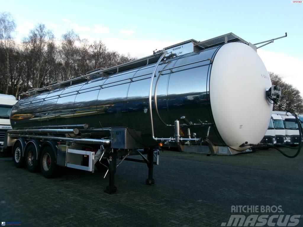 Feldbinder Chemical tank inox 33.5 m3 / 1 comp + pump Poluprikolice cisterne
