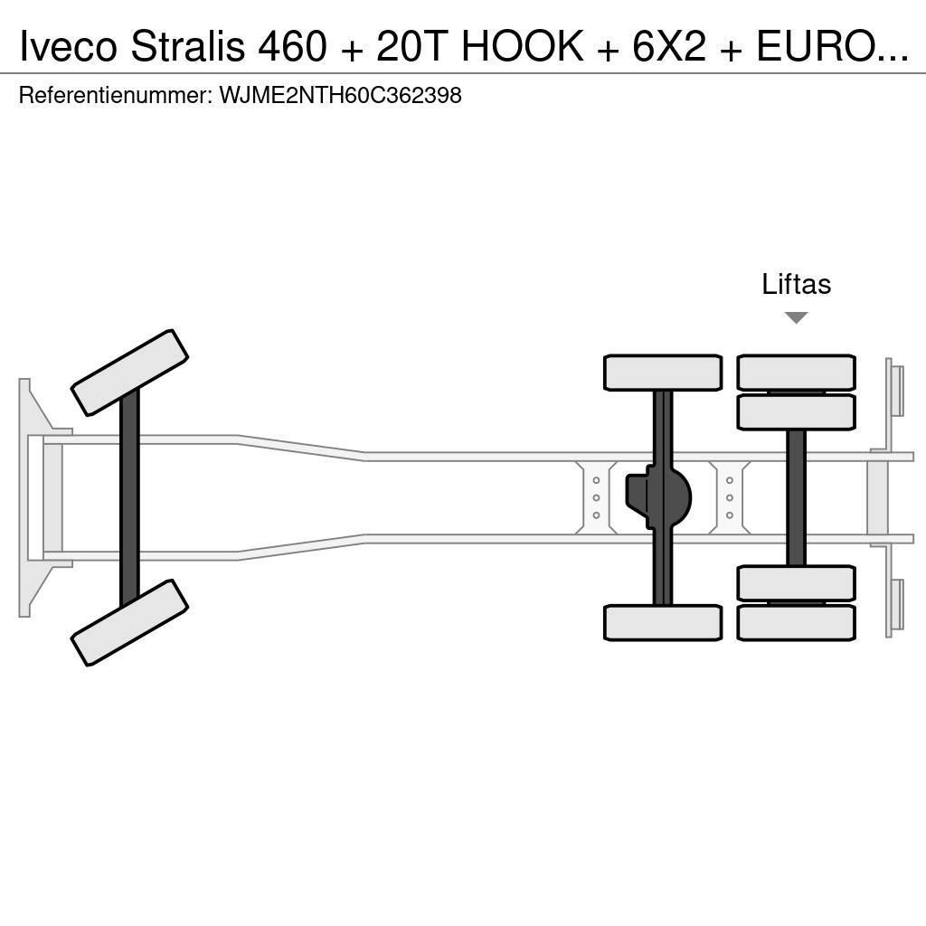 Iveco Stralis 460 + 20T HOOK + 6X2 + EURO 6 + 12 PC IN S Rol kiper kamioni sa kukom za podizanje tereta