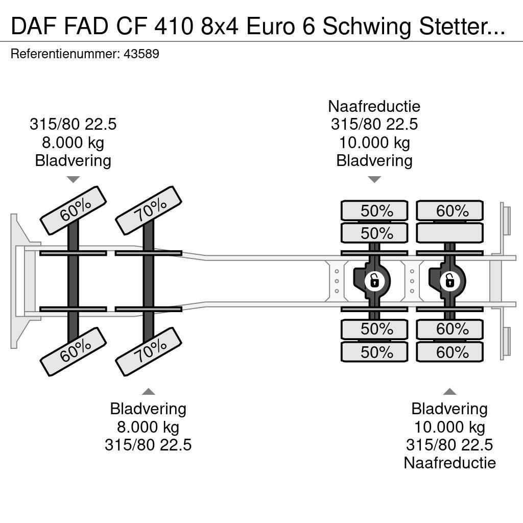 DAF FAD CF 410 8x4 Euro 6 Schwing Stetter 9m³ Just 162 Kamioni mešalice za beton