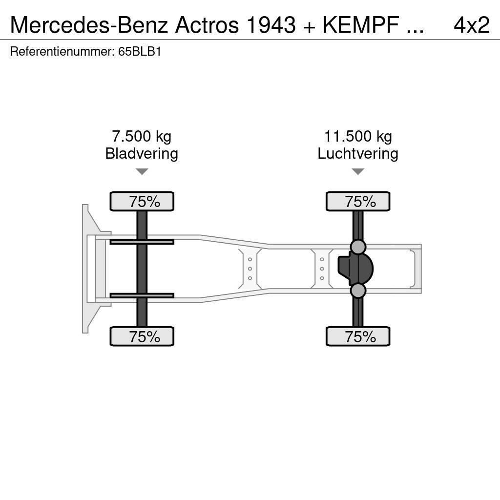 Mercedes-Benz Actros 1943 + KEMPF SKM 35/3 Zeer mooie NL combina Tegljači