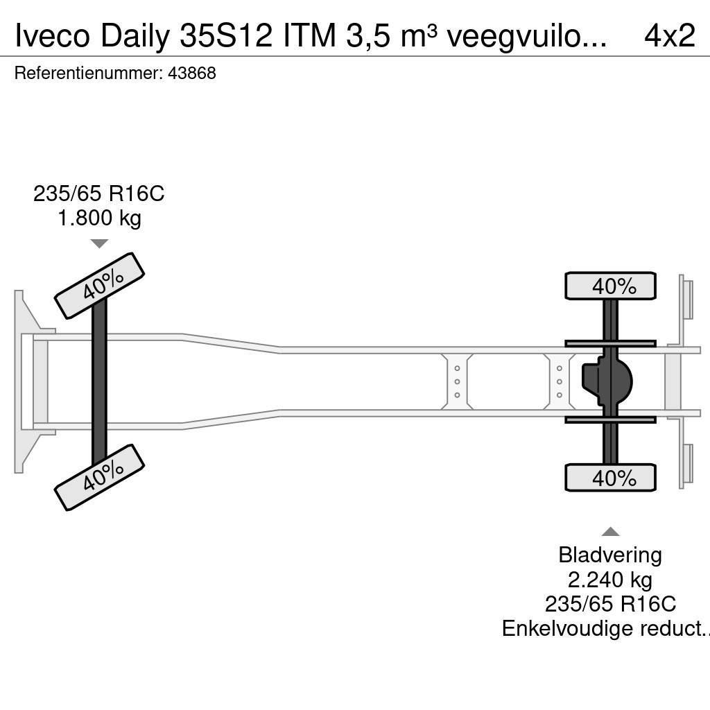 Iveco Daily 35S12 ITM 3,5 m³ veegvuilopbouw Kamioni za otpad