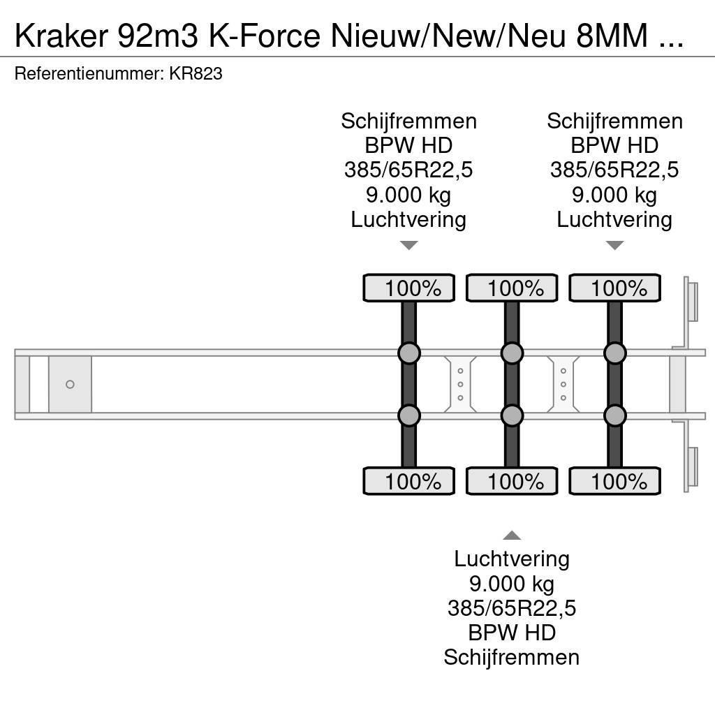 Kraker 92m3 K-Force Nieuw/New/Neu 8MM Cargo floor Poluprikolice sa pokretnim podom