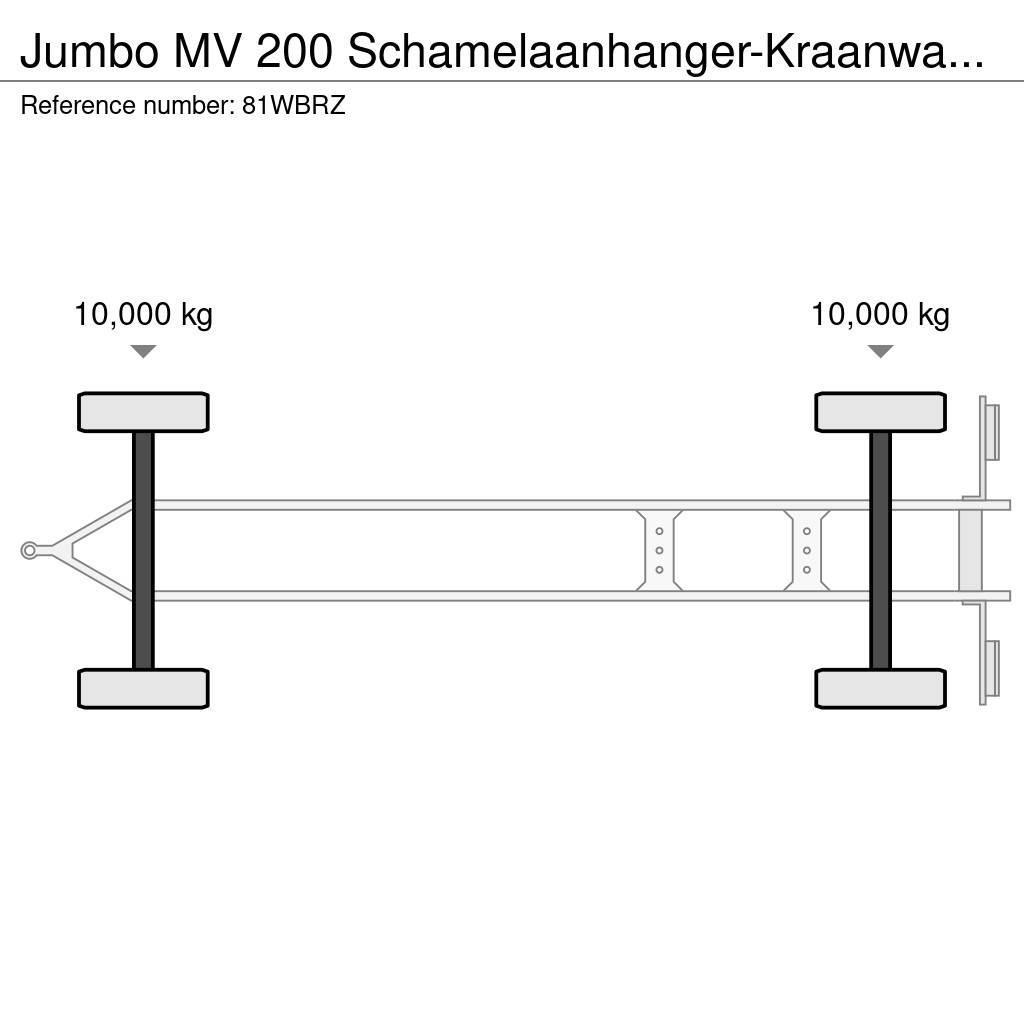 Jumbo MV 200 Schamelaanhanger-Kraanwagen! Prikolice platforme/otvoreni sanduk