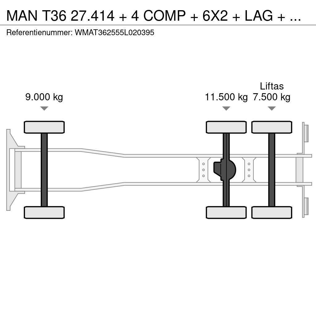 MAN T36 27.414 + 4 COMP + 6X2 + LAG + MANUAL Kamioni cisterne