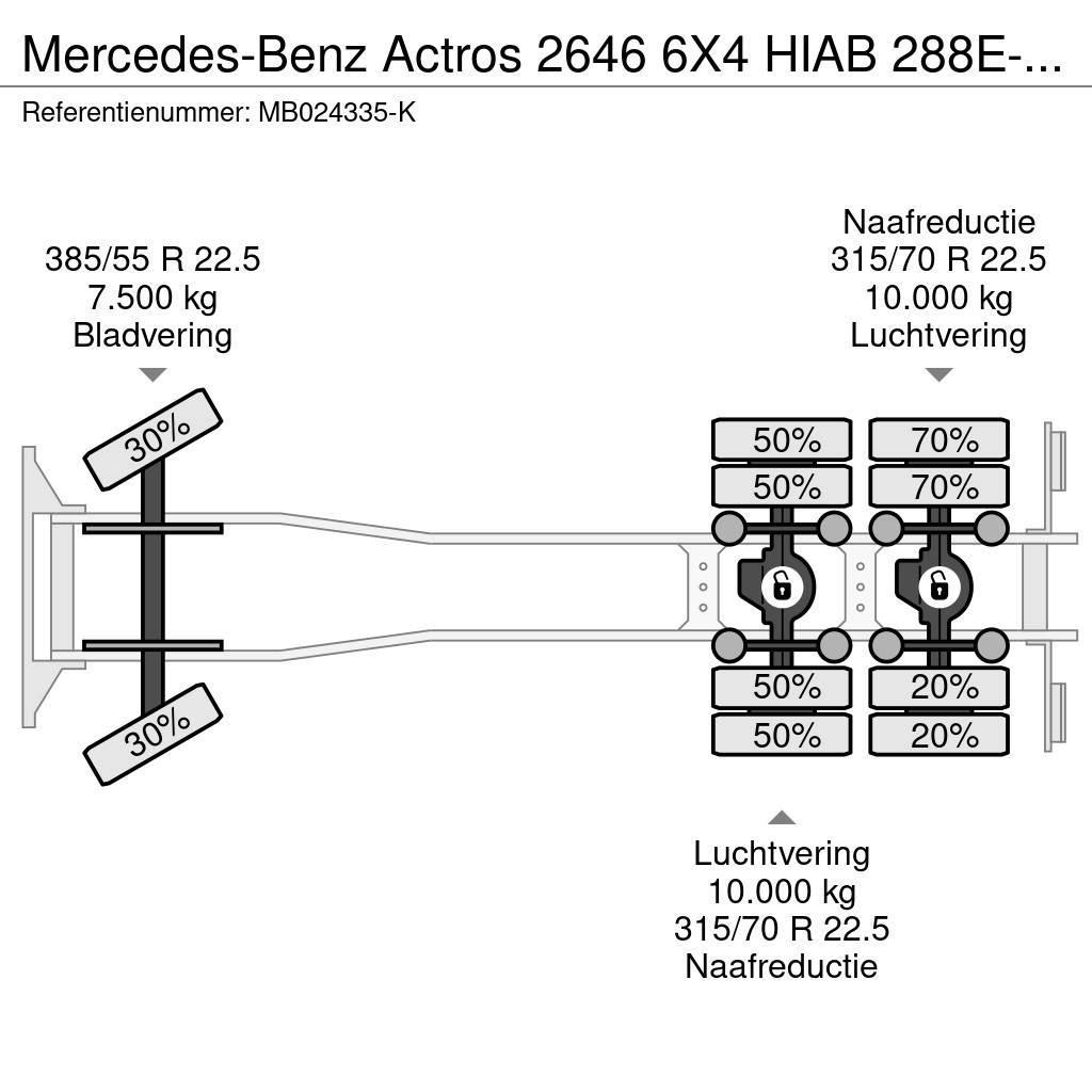 Mercedes-Benz Actros 2646 6X4 HIAB 288E-6 HiPro + FLYJIB 70X + R Polovne dizalice za sve terene
