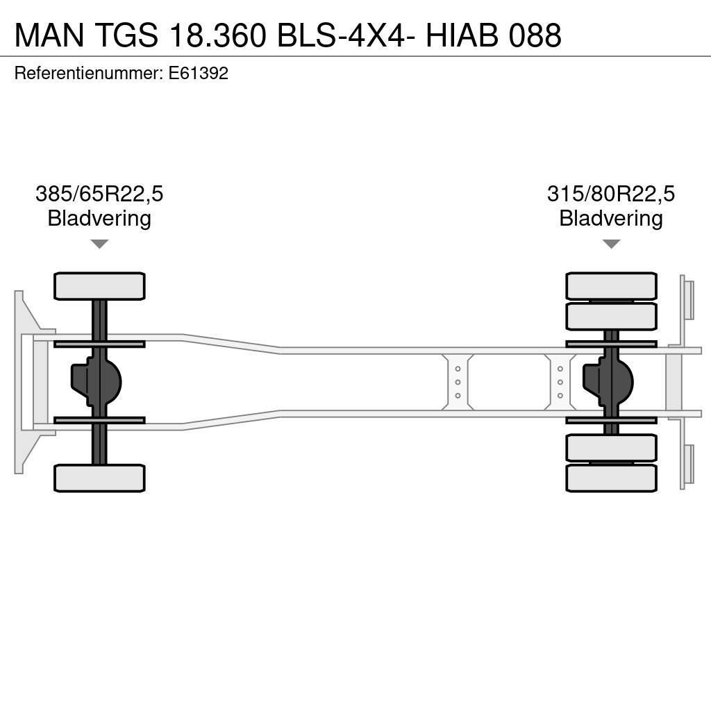 MAN TGS 18.360 BLS-4X4- HIAB 088 Kiperi kamioni