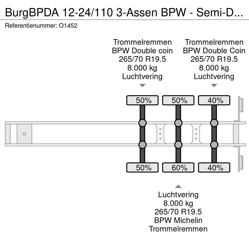 Burg BPDA 12-24/110 3-Assen BPW - Semi-Dieplader - Trom Poluprikolice labudice
